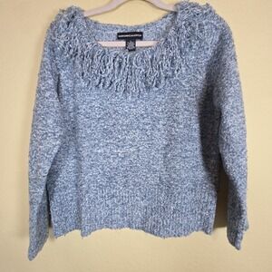 Norton‎ McNaughton Sweater Womens Large Chenille Soft tassled neck Knit Popover
